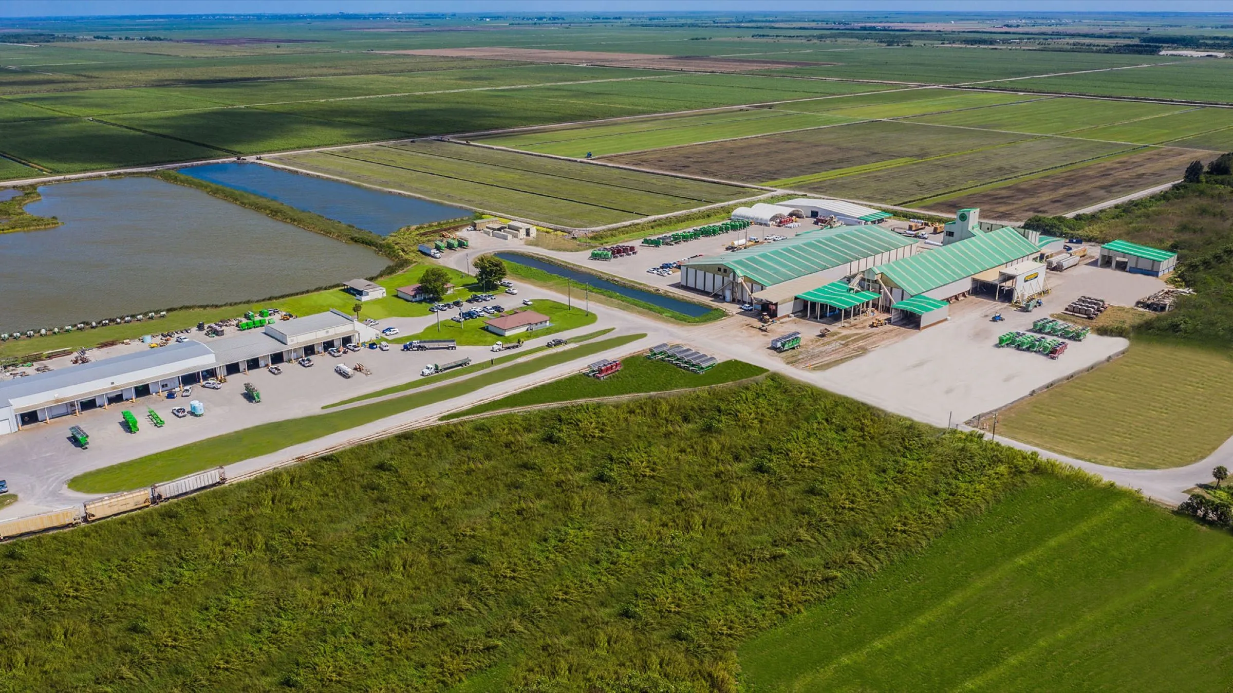 Wide aerial view of the Moore Haven facility